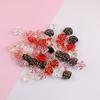 Cuentas Sueltas de Resina Acrílica Coloridas Transparentes Rosa Camelia Borde Dorado para Pulseras Hechas a Mano DIY Accesorios de Joyería