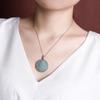 Yilu plata S925 plata de ley jade Hetian Jade Amarillo Dios de la Riqueza colgante Estilo nacional colgante portátil colgante de jade regalo colgante de jade