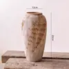 Vaso de Cerâmica Estilo Wabi-Sabi Arranjo de Flores Ornamentos Cerâmica Manchada Antiga Rústica Vaso de Cerâmica Ornamentos