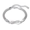 Pulsera Infinito Plateada de 8 Caracteres Pulsera Creativa de Diamante Simple Pulsera con Símbolo Infinito