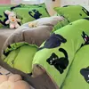 Conjunto de Quatro Peças de Veludo Leite Grau Mãe e Bebê Conjunto de Três Peças para Cama de Estudante Espessado Estilo Lençol com Elástico Alto Padrão Antiestático 4 Inverno