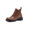 Otoño/Invierno 2026 Botas de Comercio Exterior Transfronterizo Estilo Británico Botines Casuales 40-43 Botas Planas Brogue para Mujer