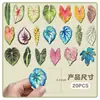 20 piezas de imanes de refrigerador magnéticos suaves de hoja de planta tropical, populares pegatinas magnéticas impermeables de hoja de caladio tropical transfronterizas