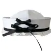 Sombrero de Marinero de Encaje con Lazo Dulce Sombrero de Playa de Verano Sombrero para Foto Cos Uniforme Jk Estilo Japonés Sombrero Azul Marino
