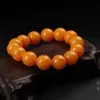 Pulseira de Âmbar Material Russo Estilo Masculino e Feminino Pulseira Amarela Gordura de Frango Material Russo Mar Báltico Novo Estilo Âmbar Amarelo Pulseira Autêntica Wenwan