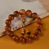 Pulseira Redonda de Contas de Cipreste Taihang Envelhecido Alto Teor de Óleo 15,18,20 Círculo Único Pulseira Transparente para Homens e Mulheres