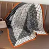 Pañuelo de seda pequeño con estampado de verano y otoño para mujer, pequeño, largo, de alta gama, estilo francés, cuadrado, para atar y atar.