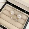 Pendientes de Perla Doble de Nicho, Pendientes de Perla Grandes, Diseño de Alta Gama, Elegante de Celebridad de Internet, Pendientes de Moda de Perla Doble Cara
