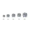 Aretes de Cuatro Garras Más Vendidos, Elegantes Aretes de Diamante Blanco Redondo Corte Princesa, Aretes de Cuatro Garras para Mujer, Fiesta de Boda