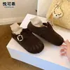 Zapatos Birkenstock Originales de Cuero con Lunares Slip-on para Mujer Otoño 2026 Nuevos Suela Gruesa Patita de Gato Punta Cerrada Mules Medios Abiertos