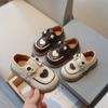 Zapatos de Cuero para Bebé Niña Estilo Coreano 2025 Primavera y Otoño Nuevos Zapatos de Cuero con Suela Suave Lazo Retro Zapatos Individuales Lindos Zapatos de Cuero para Niños Pequeños
