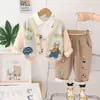 Conjunto de dos piezas para niño 2026 Sudadera con cuello redondo y letra de moda Collar Nuevo Ropa de otoño de moda Tendencia para bebé