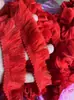 Renda com franjas de fio de algodão, borlas, fio de poliéster espesso, base de algodão, borda, cores fluorescentes, decoração colorida