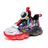 Zapatillas de Malla Doble Transpirables con Hebilla Giratoria de Dibujos Animados para Niños, Primavera y Otoño 2026, Zapatillas Antideslizantes de Suela Suave con Luces para Niños