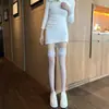 Calcetines Sexys JK de Seda Negra para Chicas Calientes con Lazo y Encaje hasta el Muslo Calcetines Lolita Calcetines de Malla Finos de Verano para Mujer hasta la Rodilla