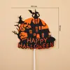 Decoraciones de Papel para Cupcakes de Halloween Toppers Bruja Murciélago Calabaza Telaraña Noche de Halloween Fiesta Mesa de Postres Palillos