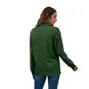 Foto Real em Estoque Outono e Inverno 2023 Novo Cruzamento Wish Blusa de Manga Longa Canelada Cor Sólida Gola Alta Botão Tricô Roupa Feminina