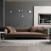 Sofá Minimalista Italiano de Couro Genuíno para Apartamentos Pequenos, Canto Chaise de Couro Nappa Nórdico Combinação de Arte em Couro, Luxo Leve