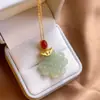 Prata Esterlina Banhada a Ouro Jade Branco Esculpido Vazado Nó Chinês Feminino Estilo Étnico Tradicional Chinês Pingente Festivo/Pingente