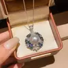 Colar e Brincos Pingente Flor de Zircônia Estilo Palácio Retrô, Corrente para Clavícula de Luxo Leve de Alta Qualidade, Conjunto de Joias da Moda Feminina