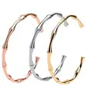 Amazon transfronterizo nuevo pulsera abierta en forma de C de acero inoxidable acero de titanio bambú pulsera de bambú de alta calidad venta al por mayor