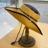 Sombrero de Pescador de Mezclilla Bloqueado por Color Estilo Japonés para Mujer, Sombrero Versátil Vintage de Verano con Protección Solar para Salidas, Senderismo y Pesca