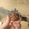 Peça de mão de madeira de jujuba atingida por raio, anel de madeira esculpido "Nove Dragões Brincando com Pérolas", peça de arte esculpida em estilo chinês, ornamento esculpido à mão para homens e mulheres usarem