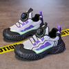 Zapatos para Niñas Zapatillas con Botón Giratorio Primavera y Verano 2025 Nuevos Zapatos para Niños de Malla Simple Zapatos Casuales Antideslizantes para Niños Medianos y Grandes