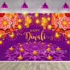 Bestseller transfronterizo de Amazon: Tela de fondo temática de Diwali con estampados de pavo real y lámpara de aceite de alta definición, perfecta para fiestas y decoraciones festivas