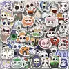 60 Piezas Pegatinas de Calavera Groovy de Halloween Dibujos Animados Graffiti DIY Teléfono Móvil Guitarra Cuaderno Pegatinas Decorativas
