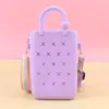 Bolsa de Agujeros de Silicona de Dibujos Animados Bolso Cruzado Portátil para Niños Bolsa de Playa DIY para Padres e Hijos Antibacteriana Separación Seca y Húmeda
