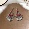 Aretes de Estilo Étnico para Mujer, Joyería de Borlas Retro de Xizang, Accesorios Exóticos de Estilo Étnico Miao, Aretes para Sesión de Fotos, Atuendo de Viaje para Mujer