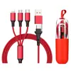 Cable de Carga Rápida 3 en 1 de 100W con Trenzado de Nylon para Teléfonos Móviles Apple y Android TYPE-C, Directo de Fábrica
