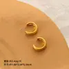 Moda Europea y Americana Estilo Old Money Sencillos Elegantes Versátiles Dorados Cepillados Mate Pendientes de Lujo Ligero de Gama Alta Brazaletes para Orejas Pendientes