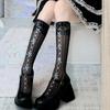 Meias 3/4 Estilo Japonês Desejo Puro Menina Suave Sexy Mulher Primavera Verão Malha Fina Vazada Laço Fofo Meias Largas