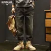 2026 Jeans de Mezclilla Negra para Hombre Tallas Grandes Pequeños Rectos Ajustados Pantalones Casuales Tendencia Juvenil Cónicos Ligeramente Cremallera Pantalones Largos Hombre