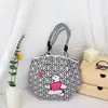 Nuevo bolso de mano portátil estilo japonés y coreano para ir al trabajo en la temporada de floración de los cerezos, bolsa de punto de gran capacidad, bolso tote cuadrado pequeño