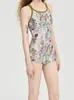Maiô de Peça Única com Estampa Floral Racing de Novo Estilo, Alças Duplas, Moda Verão Nova, Estilo Menina Quente, Maiô Emagrecedor para Mulheres