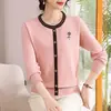 Suéter de punto de otoño para madre, camiseta básica para mujer, nuevo estilo otoño e invierno 2026, suéter de punto elástico para mujer de mediana edad