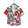 Camisa Floral Artística Harajuku de Manga Corta para Vacaciones de Verano en la Playa Tailandia Yunnan Festival de Salpicaduras de Agua Estilo Hawaiano para Hombre