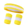 Set de Cinta para la Cabeza y Muñequeras de Toalla, Cinta para la Cabeza y Muñequeras de Toalla con Bloques de Color Personalizados, Muñequera Absorbente de Sudor de Poliéster y Algodón para Baloncesto y Bádminton
