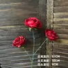 Decoração de flor artificial tom avermelhado em haste única, bola de flor para corredor de flor de seda, material para arranjo de flor de mesa para restaurante e casamentos ao ar livre