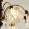 Lámpara de araña de flores Estilo Francés de Mediados de Siglo Luz para Vestíbulo Modelo Nuevo 2026 Color Nogal Pétalo Diseño Creativo Luz para Sala de Estar