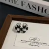 Anel Aberto Exquisito de Cristal Coração e Trevo de Quatro Folhas Francês Design de Nicho Feminino Anel de Dedo Indicador Levemente Luxuoso de Alta Qualidade