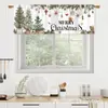 Cortina de ventana de Navidad de Amazon más vendida, decoración de ventana de Navidad, barra de cortina, cortina corta con impresión digital para ambiente festivo