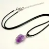 Colgante de Amatista, Colgante de Cristal en Bruto, Cadena para Clavícula de Piedra Energética, Piedra Preciosa, Estilo Artístico