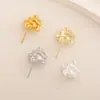 Aretes de Color Dorado de 18K que Conserva el Color Estilo Barroco Irregulares Plegados Accesorios de Joyería Hechos a Mano DIY Materiales Aretes de Lava