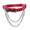 Estilo Punk Europeo y Americano Anillo de Muslo Sexy de Cuero Personalidad Chica Suave Cadena de Pierna con Forma de Corazón Corazón de Melocotón Cadena de Pierna Ligero de Liguero