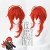 Peluca de Cosplay de Xiaoyouyou Genshin Impact Diluc, el Noble Príncipe de la Bodega del Alba, Cabello Largo, Material de Seda de Alta Temperatura