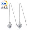 Brincos de diamante com borla e cubo mágico da Coreia do Sul, brincos longos, moda feminina, linha de orelha simples, joias para orelha, atacado